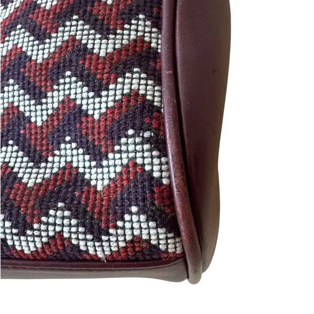 Tory Burch Needlepoint Chevron Resin‎ Chain Top Handle Bag